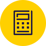 Line drawing of a calculator