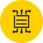 A line drawing of a microchip