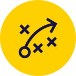 a line drawing of an arrow and x's - depicting strategy